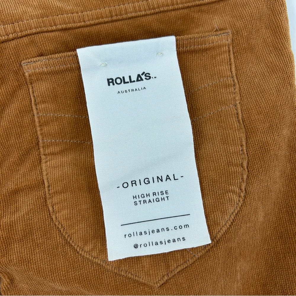 NWT ROLLA'S Brown High Rise Straight Corduroy Jeans Size 31 - Picture 3 of 5